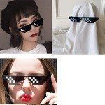 Thug Life Pixelated Mosaic Sunglasses - Black