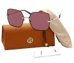 Tory Burch Gold Bordeaux Rectangular Sunglasses for Women