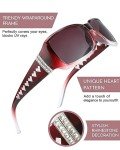 Myiaur Women's Polarized Rhinestone Wrap Sunglasses