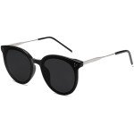 Sojos Oversized Round Sunglasses in Black/Grey