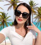 FEISEDY Oversized Retro Square Polarized Sunglasses