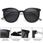 Sojos Oversized Round Sunglasses in Black/Grey