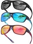 Men’s Polarized Sport Wrap Sunglasses - 3 Pairs
