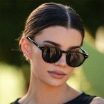 WearMe Pro Polarized Retro Round Sunglasses - Black