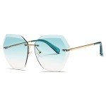 AEVOGUE Oversized Rimless Designer Sunglasses for Women