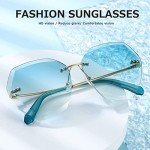 AEVOGUE Oversized Rimless Designer Sunglasses for Women