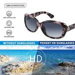 FEISEDY Vintage Square Polarized Sunglasses - Havana