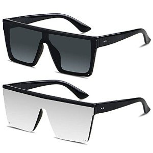 LYZOIT Oversized Square Sunglasses - 2 Pack