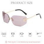 Trendy Rimless Y2K Shield Sunglasses - Light Purple