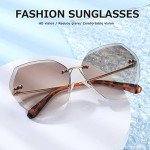 AEVOGUE Women’s Oversized Rimless Diamond Sunglasses
