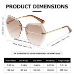 AEVOGUE Women’s Oversized Rimless Diamond Sunglasses
