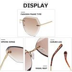 AEVOGUE Women’s Oversized Rimless Diamond Sunglasses