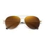 SOJOS Classic Gold/Brown Aviator Sunglasses for All
