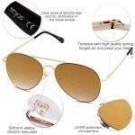 SOJOS Classic Gold/Brown Aviator Sunglasses for All