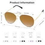 SOJOS Classic Gold/Brown Aviator Sunglasses for All