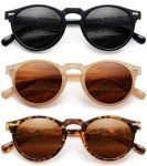 Retro Polarized Round Sunglasses for Women