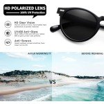 Retro Polarized Round Sunglasses for Women