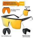 Trendy Oversized Flat Top Square Sunglasses