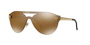 Versace Women's Gold Frame Sunglasses with Brown Lenses