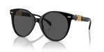 Versace Black Round Acetate Sunglasses with Dark Lenses