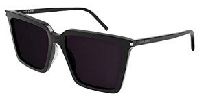 Saint Laurent Black Rectangular Women's Sunglasses