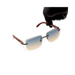 Trendy Rimless Square Gold Frame Sunglasses