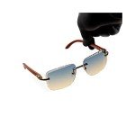 Trendy Rimless Square Gold Frame Sunglasses