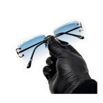 Trendy Baby Blue Rimless Square Sunglasses