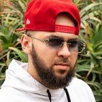 Trendy Baby Blue Rimless Square Sunglasses