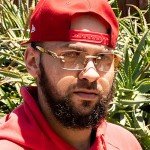 Retro Gold Frame Rimless Orange Gradient Sunglasses