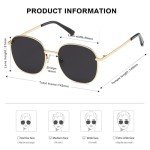 SOJOS Trendy Square Gold Sunglasses for All