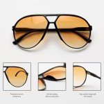 Trendy Retro Oversized Square Aviator Sunglasses