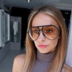 Trendy Retro Oversized Square Aviator Sunglasses