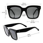 Oversized Retro Square Sunglasses for Women