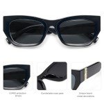 Trendy Black/Grey Rectangle Cateye Sunglasses SJ2296
