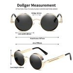 Dollger Retro Round Gold Metal Sunglasses