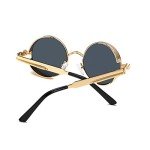 Dollger Retro Round Gold Metal Sunglasses