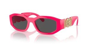 Versace Men’s Fuchsia Frame Sunglasses with Grey Lenses