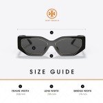 Tory Burch Black/Grey Rectangular Sunglasses + Eyewear Kit