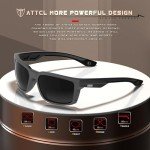 ATTCL Men's Polarized UV400 Sport Sunglasses - Black Gray