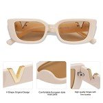 Trendy Vintage 90s Rectangular Sunglasses for Women
