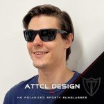 ATTCL Men's Polarized UV400 Sport Sunglasses - Black Gray