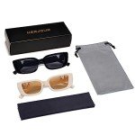 Trendy Vintage 90s Rectangular Sunglasses for Women