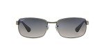 Ray-Ban RB3478 Gunmetal Rectangular Sunglasses with Blue Lenses
