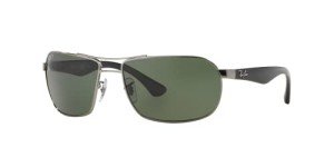 Ray-Ban RB3492 Gunmetal Polarized Rectangular Sunglasses
