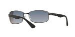 Ray-Ban RB3478 Gunmetal Rectangular Sunglasses with Blue Lenses