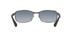 Ray-Ban RB3478 Gunmetal Rectangular Sunglasses with Blue Lenses