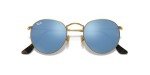 Ray-Ban Round Flat Lens Sunglasses, Gold/Blue 50mm