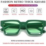 AIEYEZO Square Thick Frame Sunglasses for All