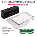 AIEYEZO Square Thick Frame Sunglasses for All